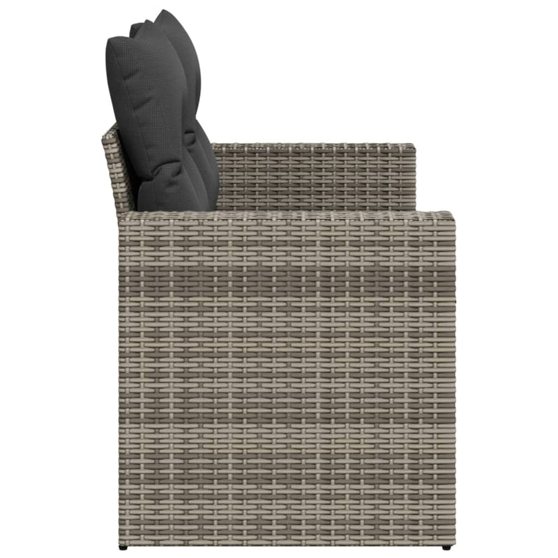 vidaXL 2 személyes szürke polyrattan kerti kanapé párnával