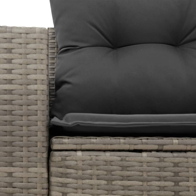 vidaXL 2 személyes szürke polyrattan kerti kanapé párnával