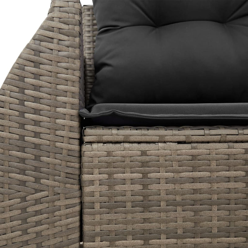 vidaXL 2 személyes szürke polyrattan kerti kanapé párnával