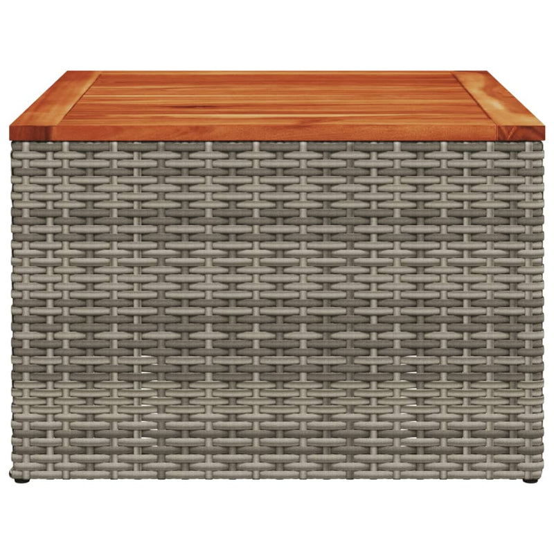 vidaXL szürke polyrattan és akácfa kerti asztal 55 x 55 x 37 cm