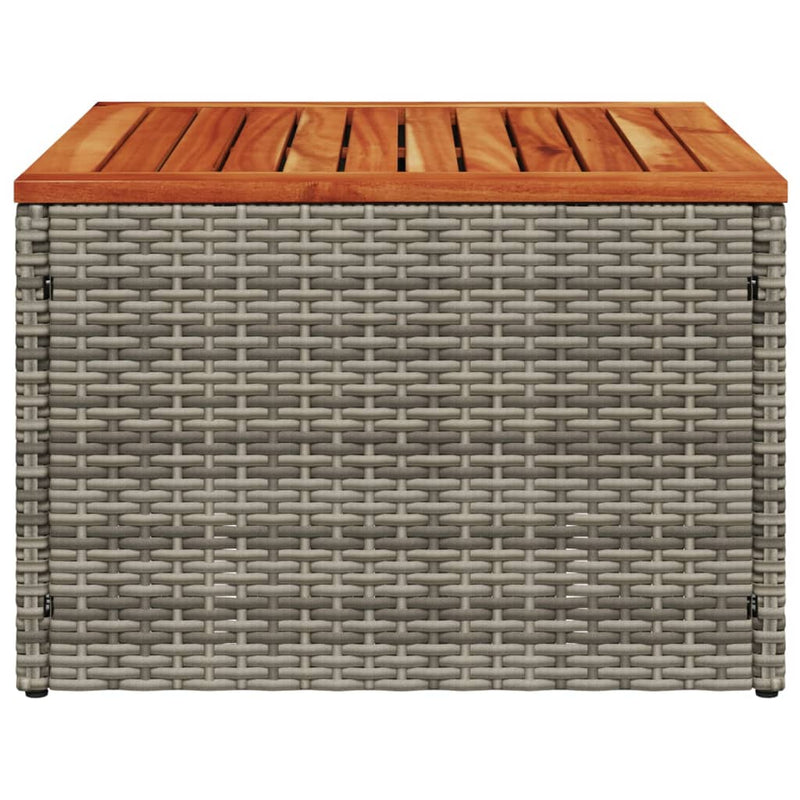 vidaXL szürke polyrattan és akácfa kerti asztal 55 x 55 x 37 cm