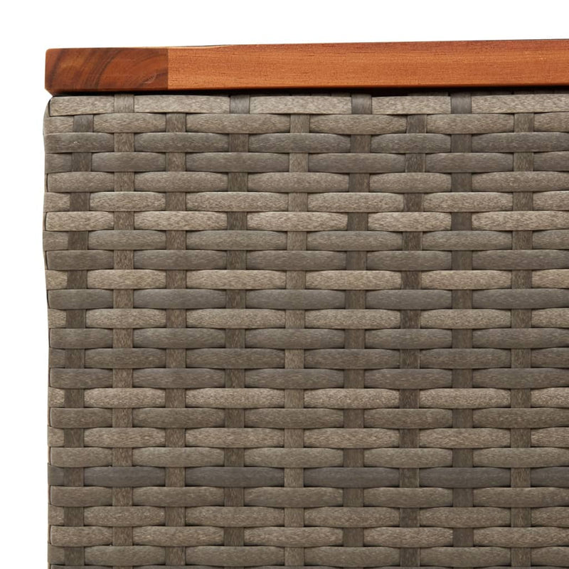 vidaXL szürke polyrattan és akácfa kerti asztal 55 x 55 x 37 cm