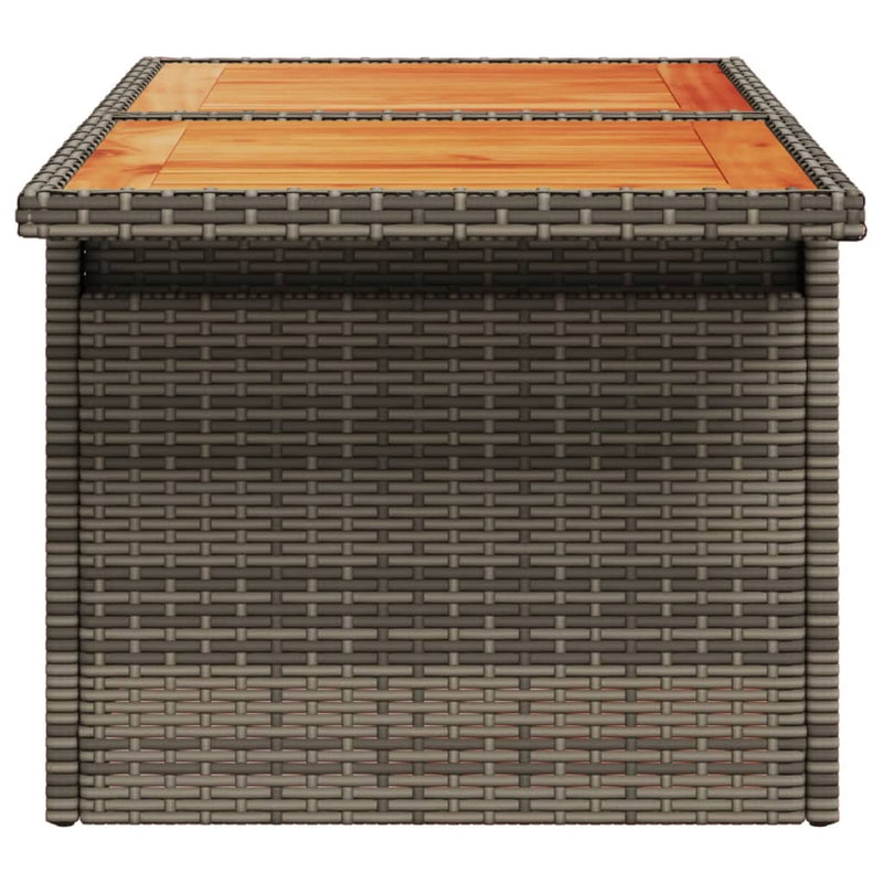 vidaXL szürke polyrattan és akácfa kerti asztal 100 x 55 x 73 cm