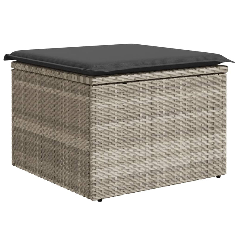 vidaXL világosszürke polyrattan kerti szék párnával 55 x 55 x 37 cm