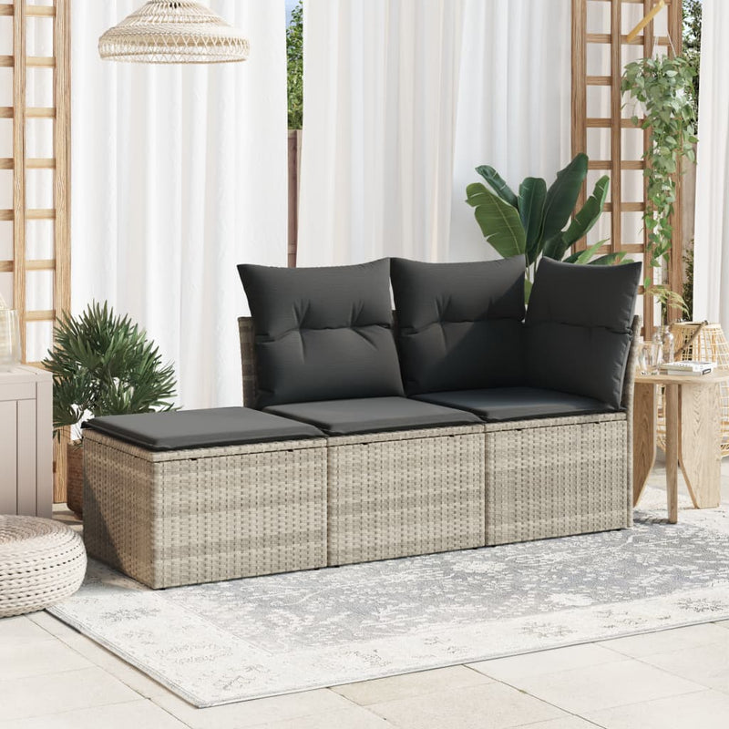 vidaXL világosszürke polyrattan kerti szék párnával 55 x 55 x 37 cm