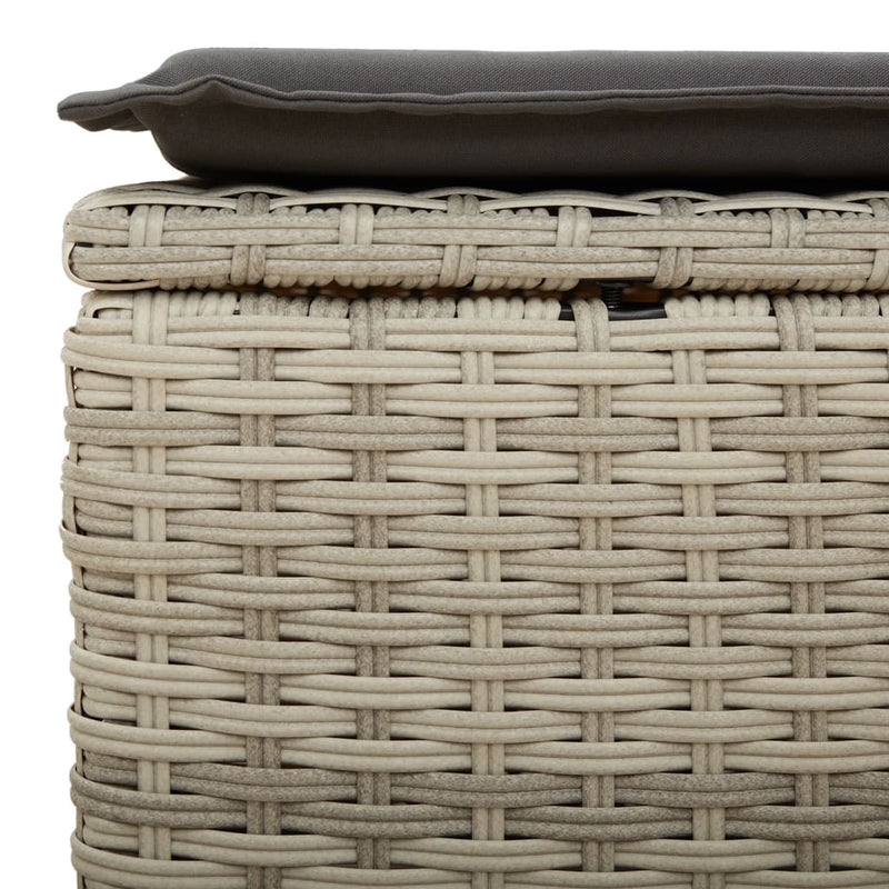 vidaXL világosszürke polyrattan kerti szék párnával 55 x 55 x 37 cm