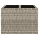 vidaXL világosszürke polyrattan üveglapos kerti asztal 55x55x37 cm