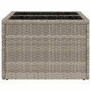vidaXL világosszürke polyrattan üveglapos kerti asztal 55x55x37 cm