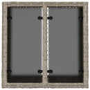 vidaXL világosszürke polyrattan üveglapos kerti asztal 55x55x37 cm