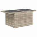 vidaXL szürke polyrattan üveglapos kerti asztal 100x55x73 cm