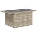 vidaXL szürke polyrattan üveglapos kerti asztal 100x55x73 cm
