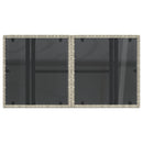 vidaXL szürke polyrattan üveglapos kerti asztal 100x55x73 cm