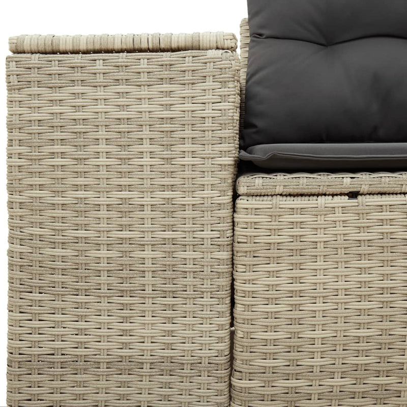 vidaXL 2 személyes világosszürke polyrattan kerti kanapé párnával