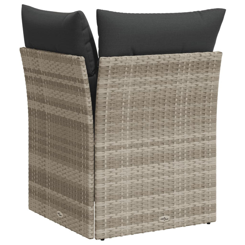 vidaXL világosszürke polyrattan kerti sarokkanapé párnával
