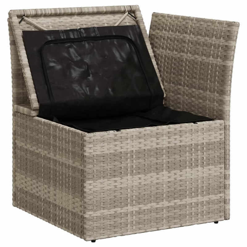 vidaXL világosszürke polyrattan kerti sarokkanapé párnával