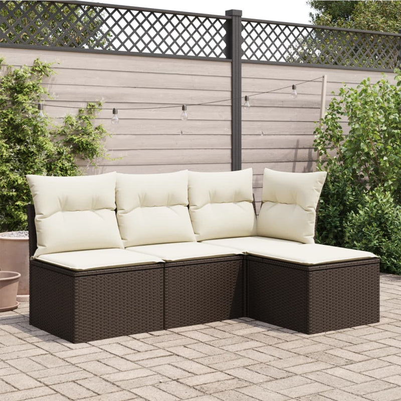 vidaXL barna polyrattan kerti szék párnával 55 x 55 x 37 cm