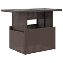 vidaXL barna polyrattan üveglapos kerti asztal 100 x 55 x 73 cm