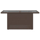 vidaXL barna polyrattan üveglapos kerti asztal 100 x 55 x 73 cm