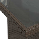 vidaXL barna polyrattan üveglapos kerti asztal 100 x 55 x 73 cm