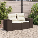 vidaXL 2 személyes barna polyrattan kerti kanapé párnával