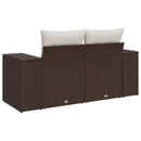 vidaXL 2 személyes barna polyrattan kerti kanapé párnával