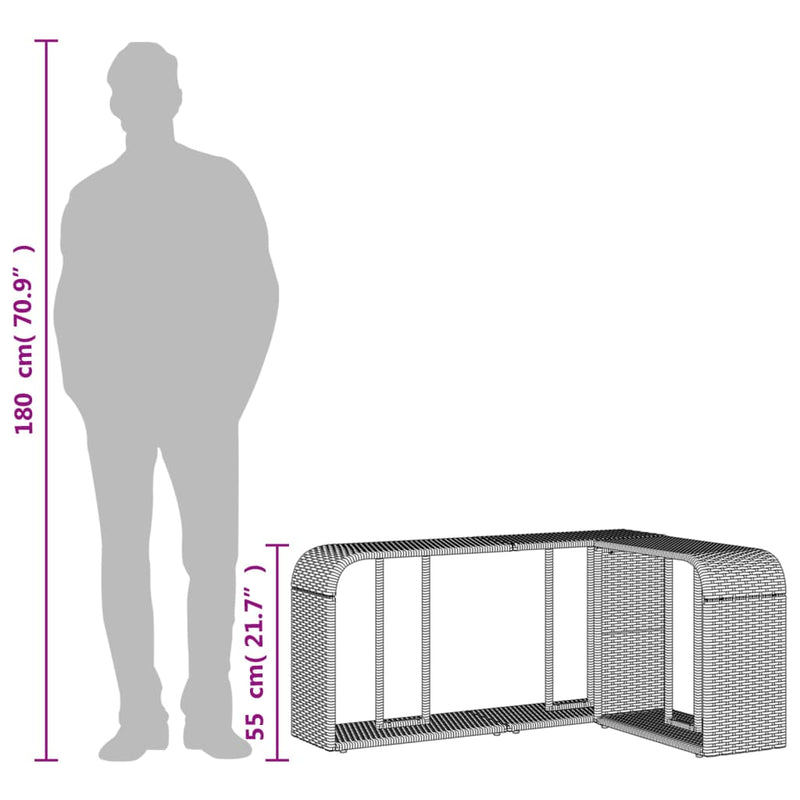 vidaXL 2 db barna polyrattan tárolópolc