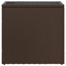 vidaXL barna polyrattan kerti kisasztal üveg lappal 58 x 27,5 x 55 cm