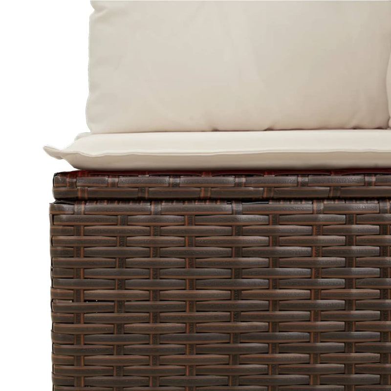 vidaXL 3 személyes barna polyrattan kerti kanapé párnával