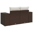 vidaXL 2 személyes barna polyrattan kerti kanapé párnával