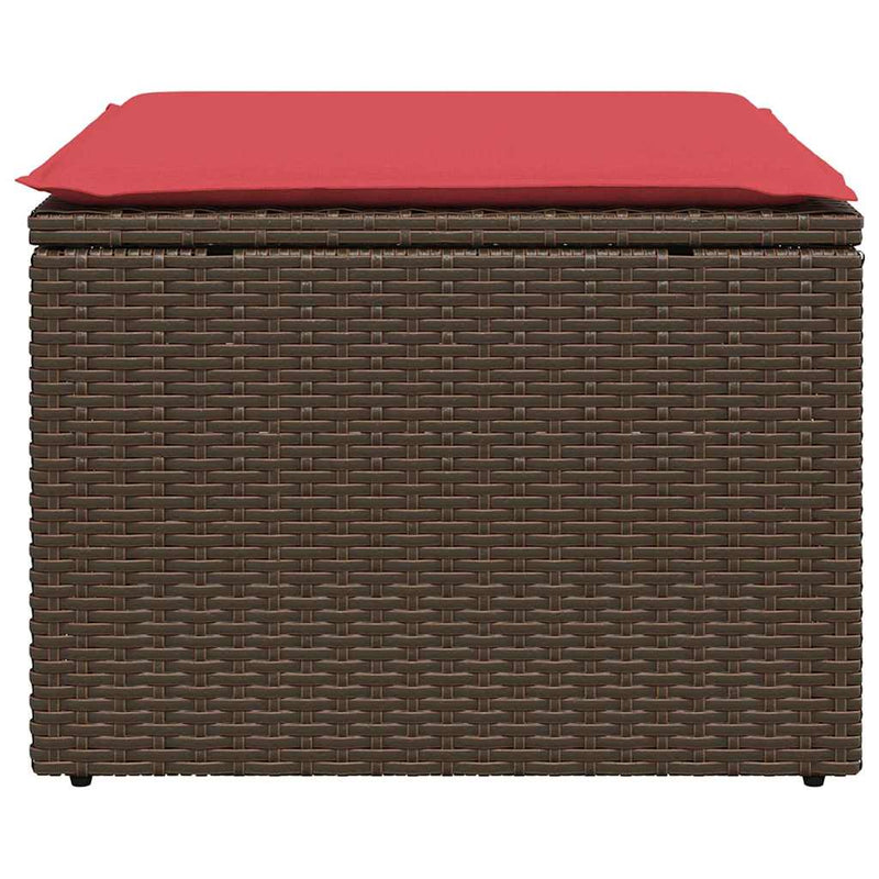 vidaXL barna polyrattan kerti ülőke párnával 55 x 55 x 37 cm