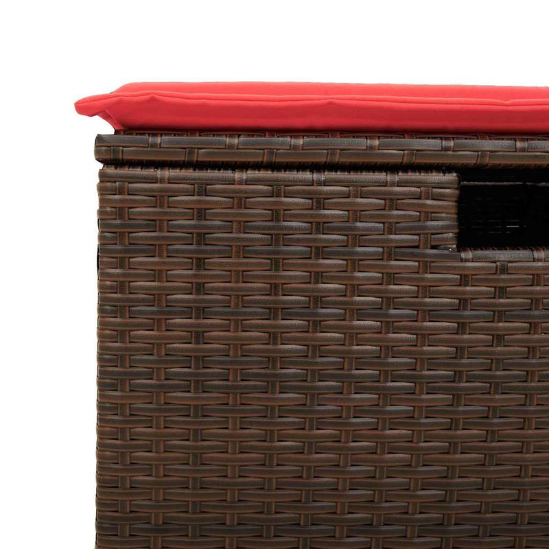 vidaXL barna polyrattan kerti ülőke párnával 55 x 55 x 37 cm
