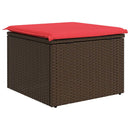 vidaXL barna polyrattan kerti ülőke párnával 55 x 55 x 37 cm