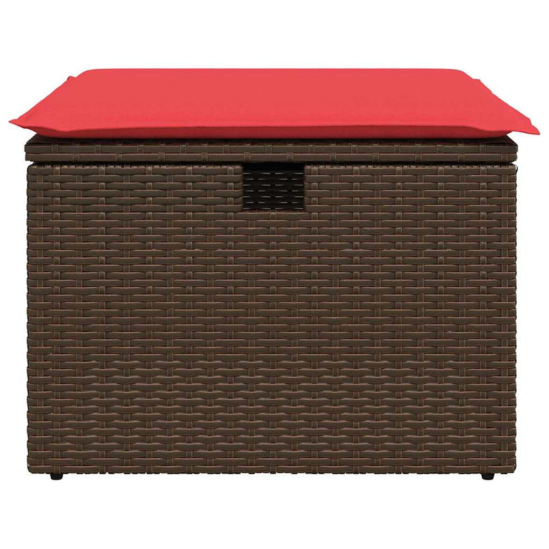 vidaXL barna polyrattan kerti ülőke párnával 55 x 55 x 37 cm