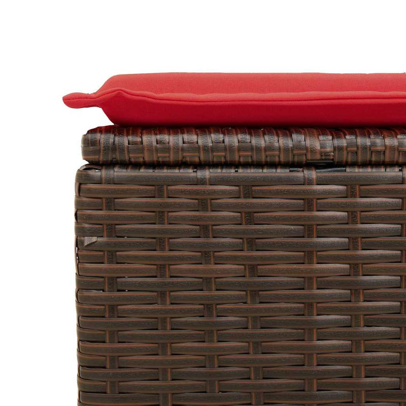 vidaXL barna polyrattan kerti ülőke párnával 55 x 55 x 37 cm