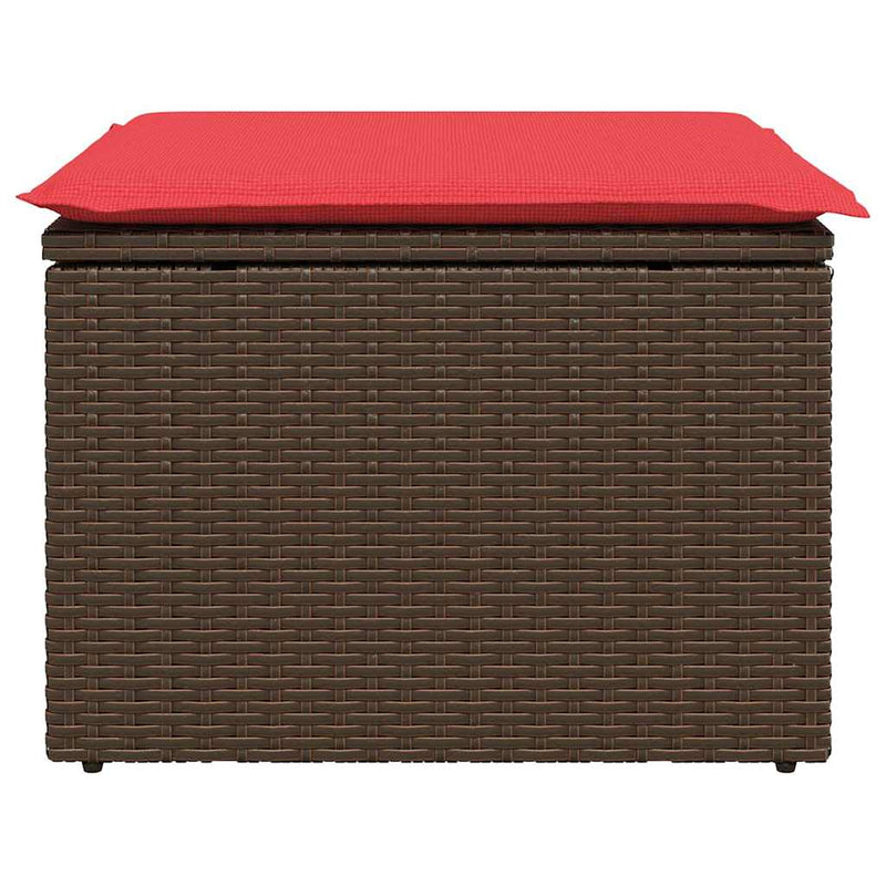 vidaXL barna polyrattan kerti ülőke párnával 55 x 55 x 37 cm