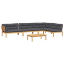 vidaXL 5 részes tömör akácfa kerti raklap ülőgarnitúra párnával