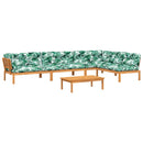 vidaXL 5 részes tömör akácfa kerti raklap ülőgarnitúra párnával