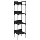 vidaXL 4 szintes fekete szerelt fa könyvespolc 35 x 30 x 138,5 cm
