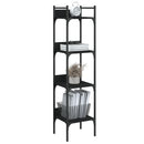 vidaXL 4 szintes fekete szerelt fa könyvespolc 35 x 30 x 138,5 cm