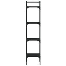 vidaXL 4 szintes fekete szerelt fa könyvespolc 35 x 30 x 138,5 cm