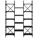 vidaXL fekete szerelt fa könyvespolc 127,5x28,5x172,5 cm