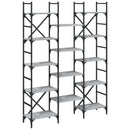 vidaXL szürke sonoma színű szerelt fa könyvespolc 127,5x28,5x172,5 cm