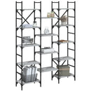 vidaXL szürke sonoma színű szerelt fa könyvespolc 127,5x28,5x172,5 cm