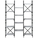 vidaXL szürke sonoma színű szerelt fa könyvespolc 127,5x28,5x172,5 cm