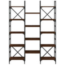 vidaXL barna tölgyszínű szerelt fa könyvespolc 127,5x28,5x172,5 cm