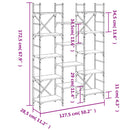 vidaXL barna tölgyszínű szerelt fa könyvespolc 127,5x28,5x172,5 cm