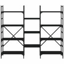vidaXL fekete szerelt fa könyvespolc 160x28,5x136,5 cm