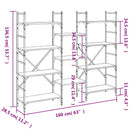 vidaXL fekete szerelt fa könyvespolc 160x28,5x136,5 cm