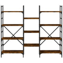 vidaXL füstös tölgy színű szerelt fa könyvespolc 160x28,5x136,5 cm