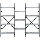 vidaXL szürke sonoma színű szerelt fa könyvespolc 160x28,5x136,5 cm